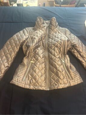 Quilted Metallic Brown Women's Jacket - Unbranded